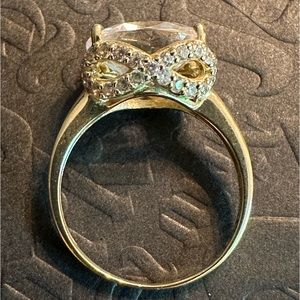 Oval Infinity Gallery Vermeil 5.62 TCW Prong Set Absolute Stones Size 7 Ring